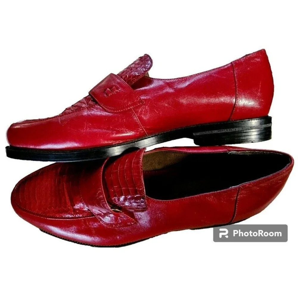 Red Snake Stacy Adams Mens US Size 9.5 Leather Shoes Dapper Show Stoppers